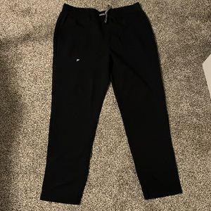 Fabletics, black straight leg scrub pants with cargo pocket